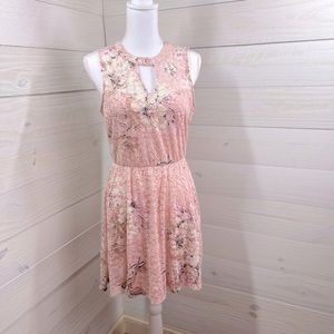 As U Wish Blush Floral Lace Dress L (jrs.) FREE SHIP